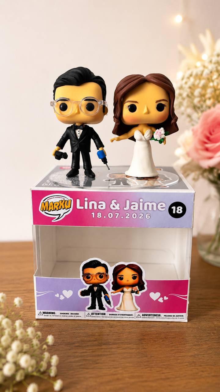 TOPPER DE BODAS PERSONALIZADO ESTILO POP
